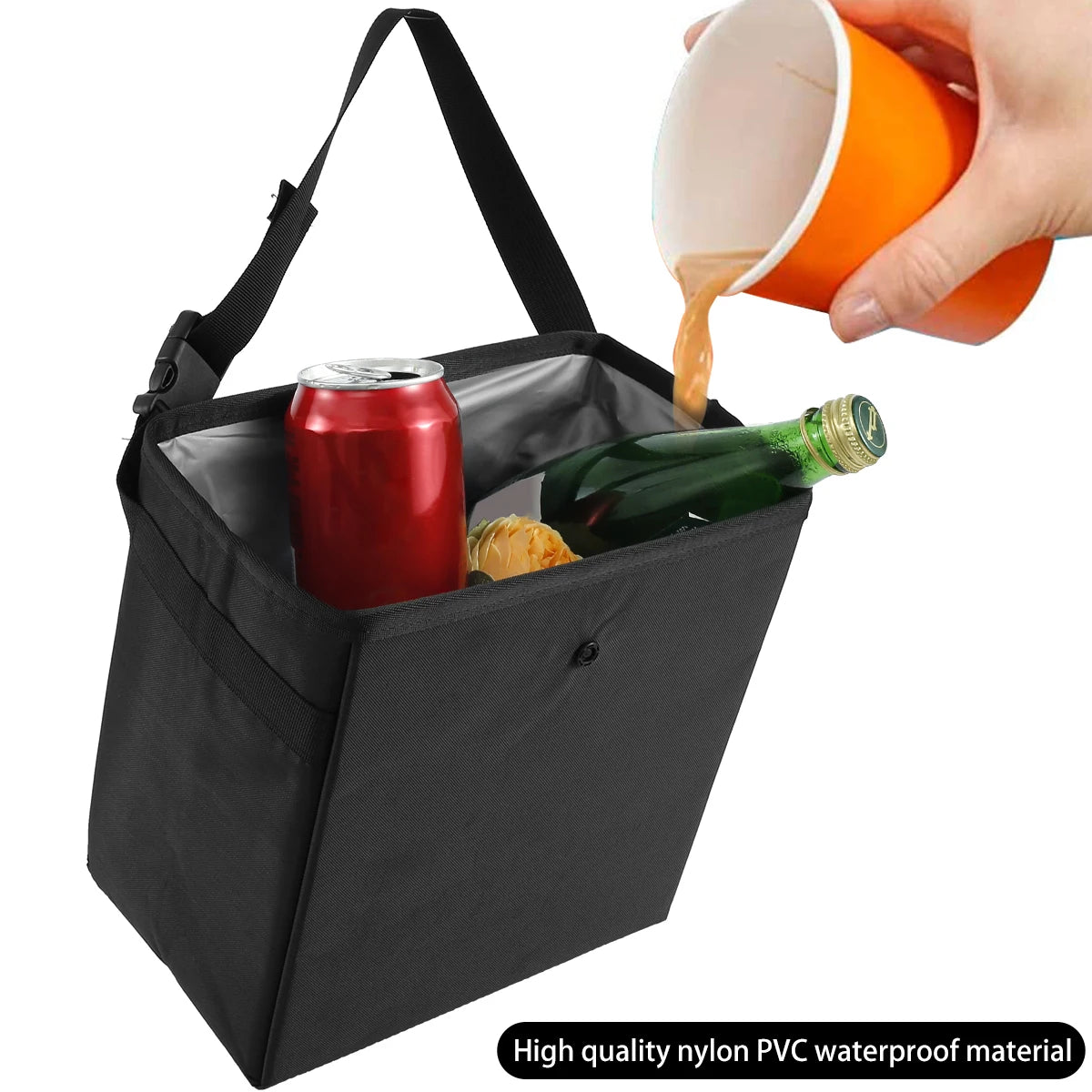 Car Trash Can Garbage Bag 8.5/6.58L Large Capacity Waterproof Foldable Car Garbage Organizer Portable Hanging Multi-Function