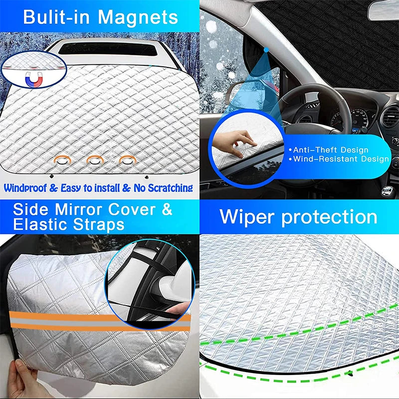 Car Front Windshield Sunshades with Magnetic Anti-Sun Anti-Ice Waterproof Sunshade Attraction Outdoor Auto Exterior Accessories