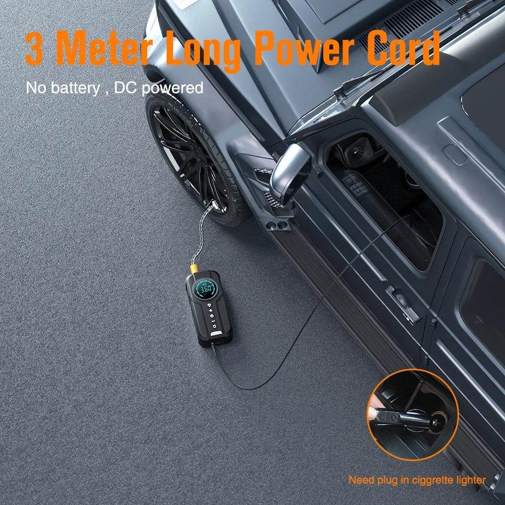 Wired Digital Air Compressor Car Tire Inflator Portable with 3M Power Cord Tire Pump Air Compressors & Inflators