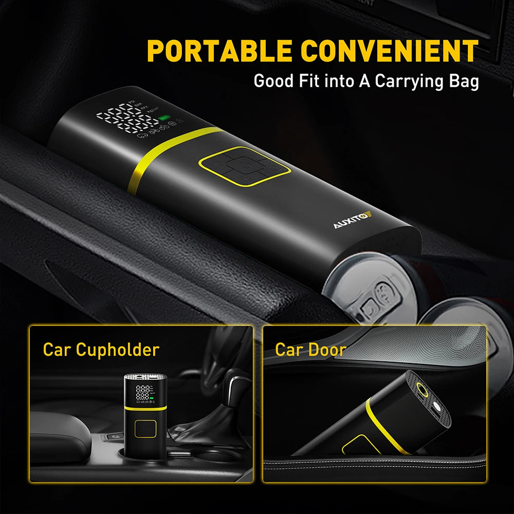 Tire Inflator Portable Air Compressor 150PSI Electric Air Pump for Car Tires Motorcycle Bike Ball Smart Air Pump 7.4V