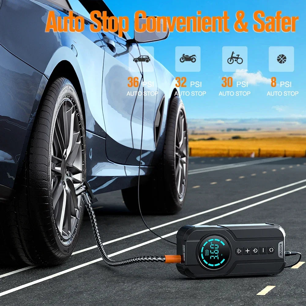 Wired Digital Air Compressor Car Tire Inflator Portable with 3M Power Cord Tire Pump Air Compressors & Inflators