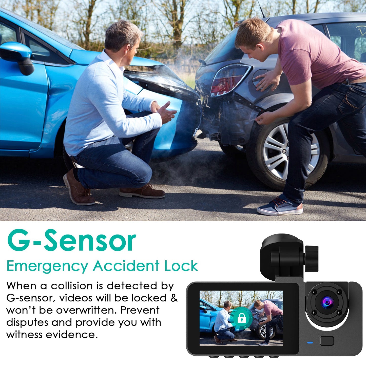 3-Channel Car Camera with 32GB MMC Card