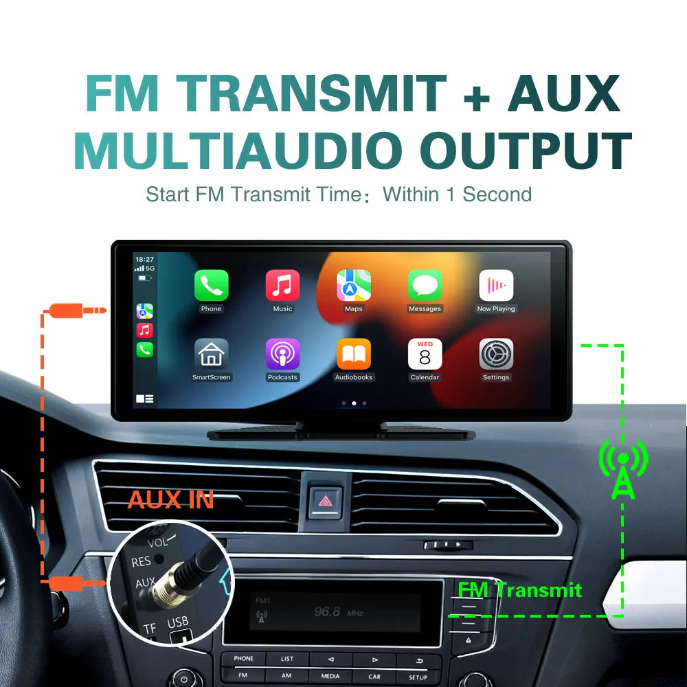 2025 New Universal 10.26” Screen Car Radio Multimedia WIFI Video Player Wireless Carplay Screen for Apple or Android