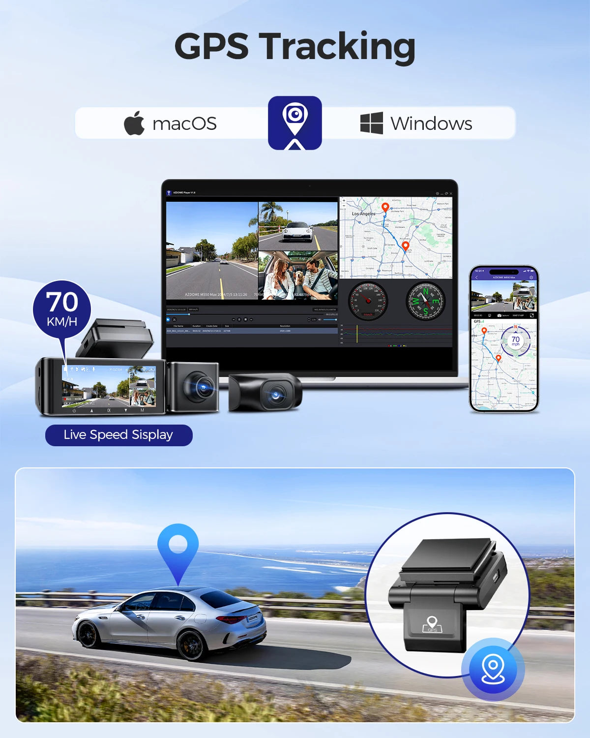 4K Dash Cam M550 Max Built-In GPS Wifi Camera Car DVR 3.18”Screen Night Vision 24H Parking Monitor Support Rear Cam