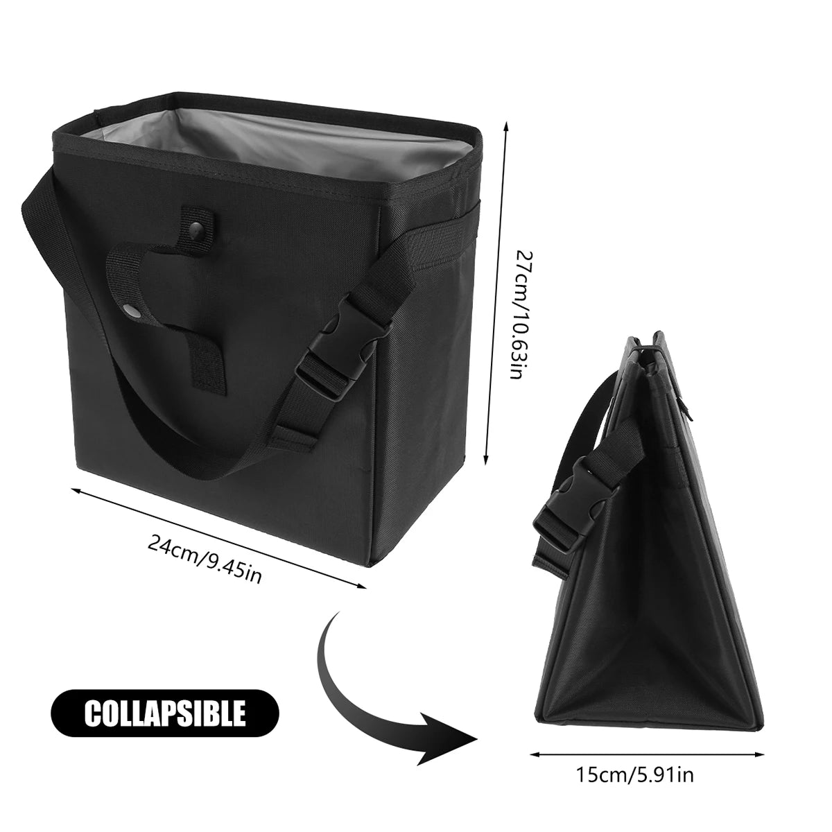 Car Trash Can Garbage Bag 8.5/6.58L Large Capacity Waterproof Foldable Car Garbage Organizer Portable Hanging Multi-Function