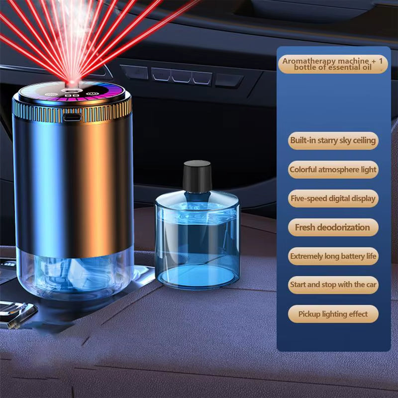 Car Air Purifier Intelligent Perfume Oil Diffuser Romantic Atmosphere LED Light Car Air Fresheners Auto Interior Accessories