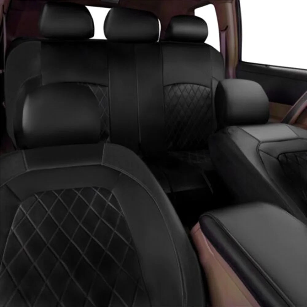 9Pcs/Set Car Seat Cover PU Leather Full Set Full Surrounded Seat Protector Cover Universal Waterproof Seat Cover Auto Interior