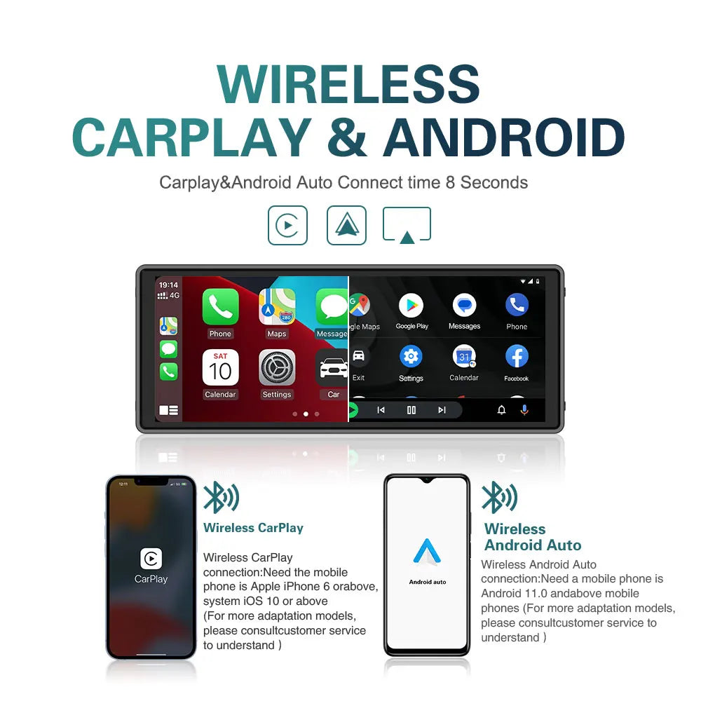 2025 New Universal 10.26” Screen Car Radio Multimedia WIFI Video Player Wireless Carplay Screen for Apple or Android