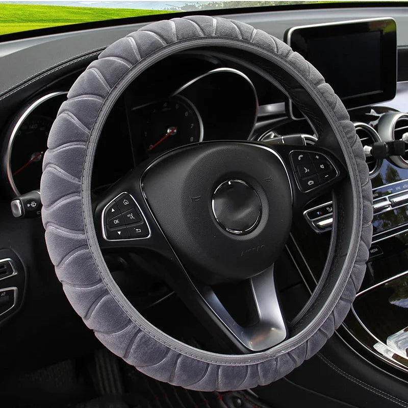 37-39Cm Universal Car Steering Wheel Covers Winter Soft Warm Plush Steering Wheel Cover Auto Interior Decoration Accessories