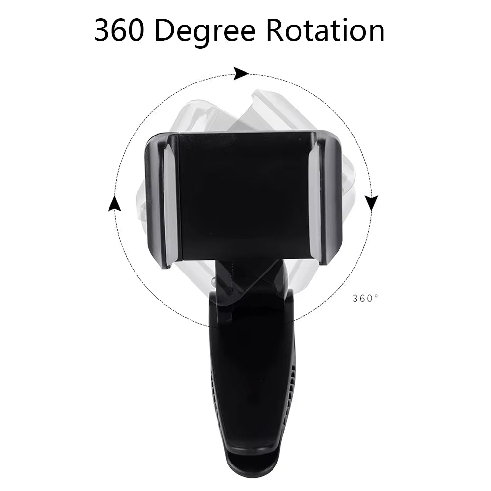 Universal Car Sun Visor Phone Holder 360 Degree Rotation Automobiles Navigation Mount Stand Clip Mobile Phone Bracket Accessory