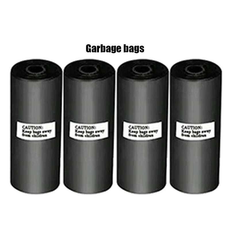 1L Car Interior Storage Box Trash Can with 4 Rolls (60Pcs) Trash Bags ABS Mini Trash Can with Lid with Trash Bag Car Storage Bin