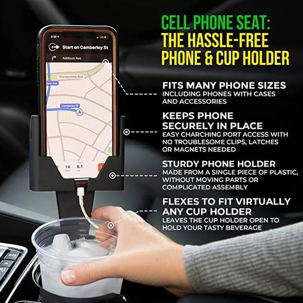 Universal Car Cup Holder 2 in 1 Anti-Falling Stand Base Water Bottle Container Phone Vehicle Interior Organizer