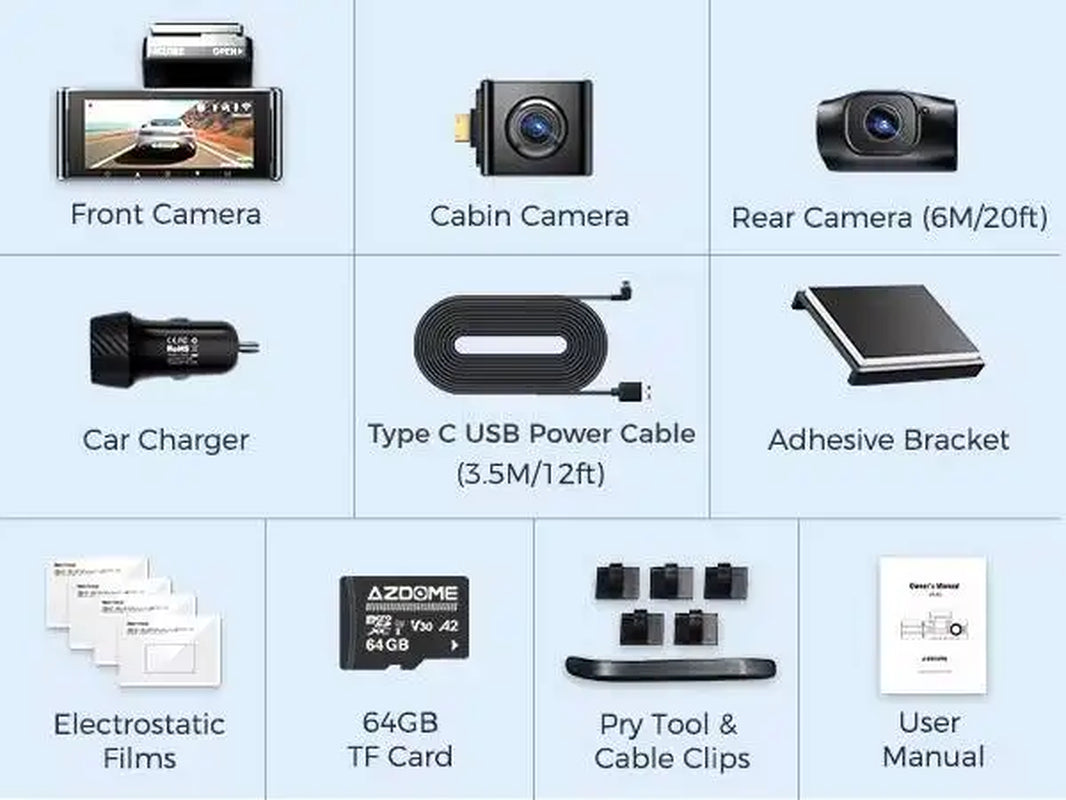 4K Dash Cam M550 Max Built-In GPS Wifi Camera Car DVR 3.18”Screen Night Vision 24H Parking Monitor Support Rear Cam