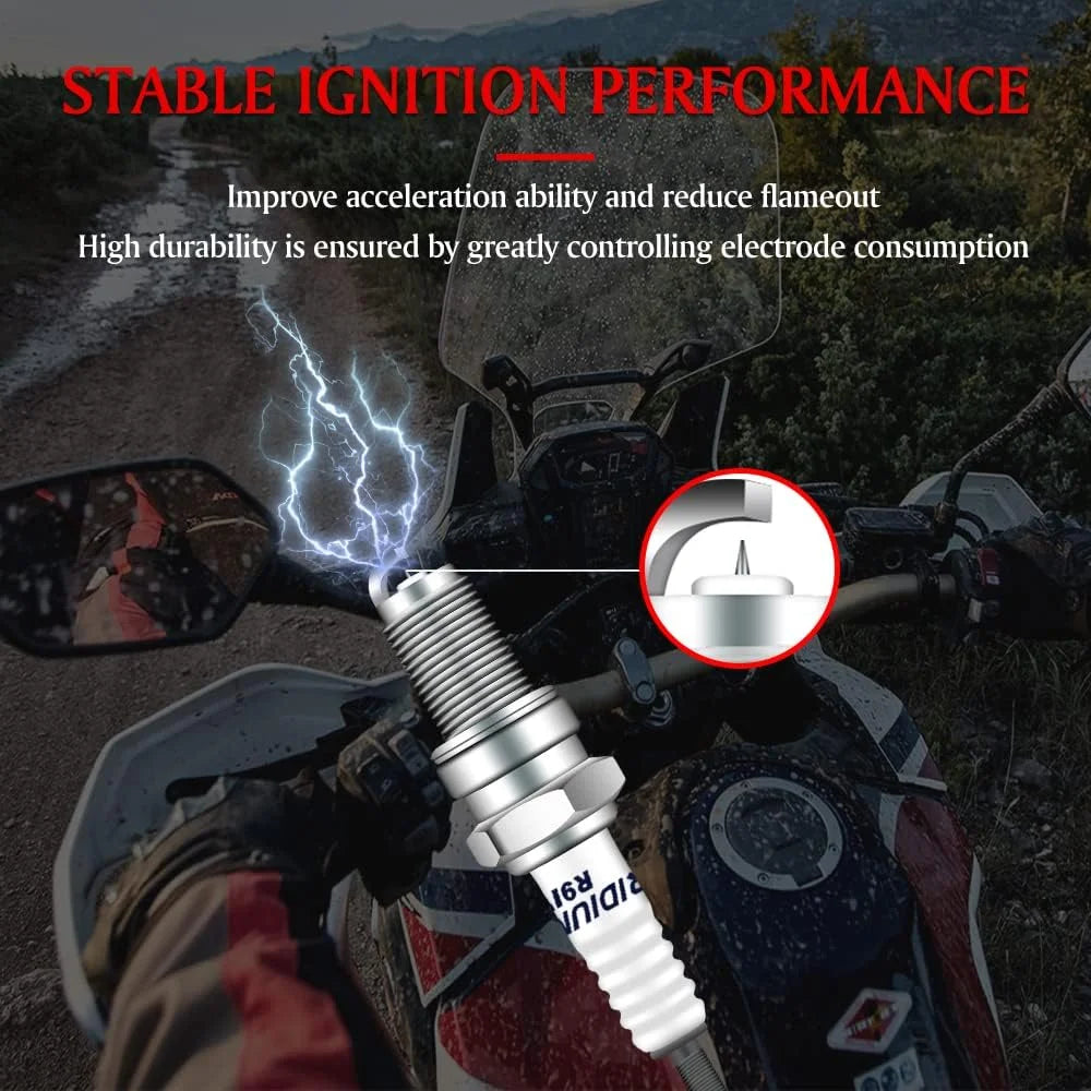 Motorcycle R9IV Iridium Spark Plug Zhongshen NC250 Engine Spark Plugs for Honda SUZUKI YAMAHA KAWASAKI Off-Road Motor Part