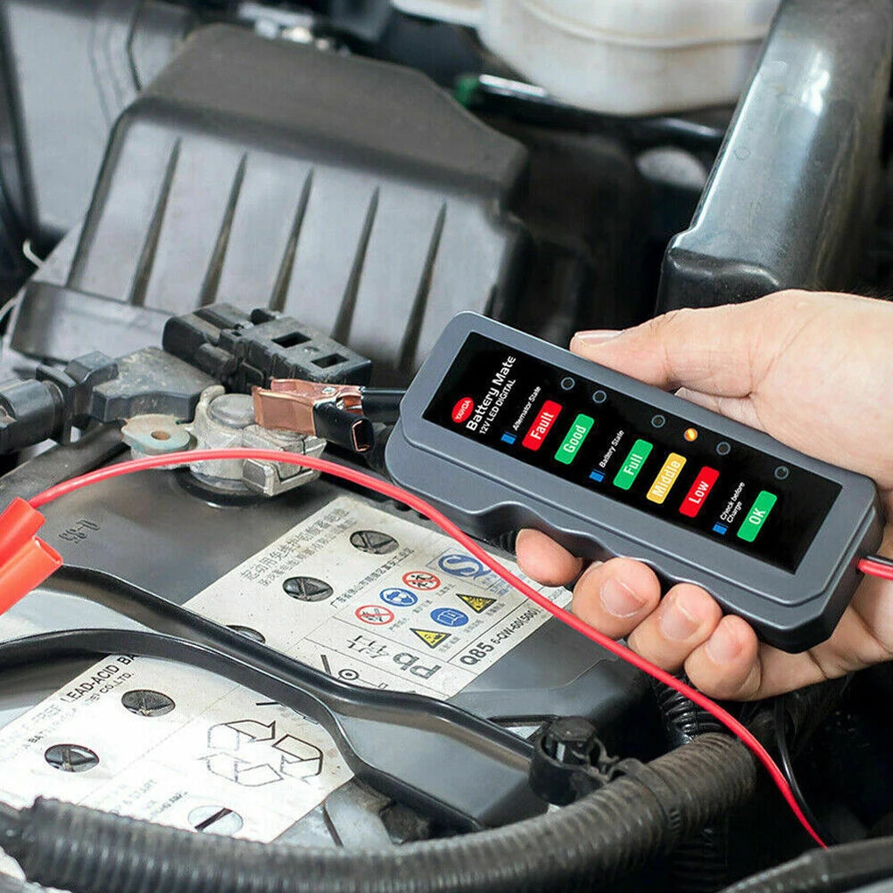 12V Auto Battery Tester Digital Vehicle Battery Testing Device Portable Battery Monitoring Device Mini for Car Motorcycle Trucks