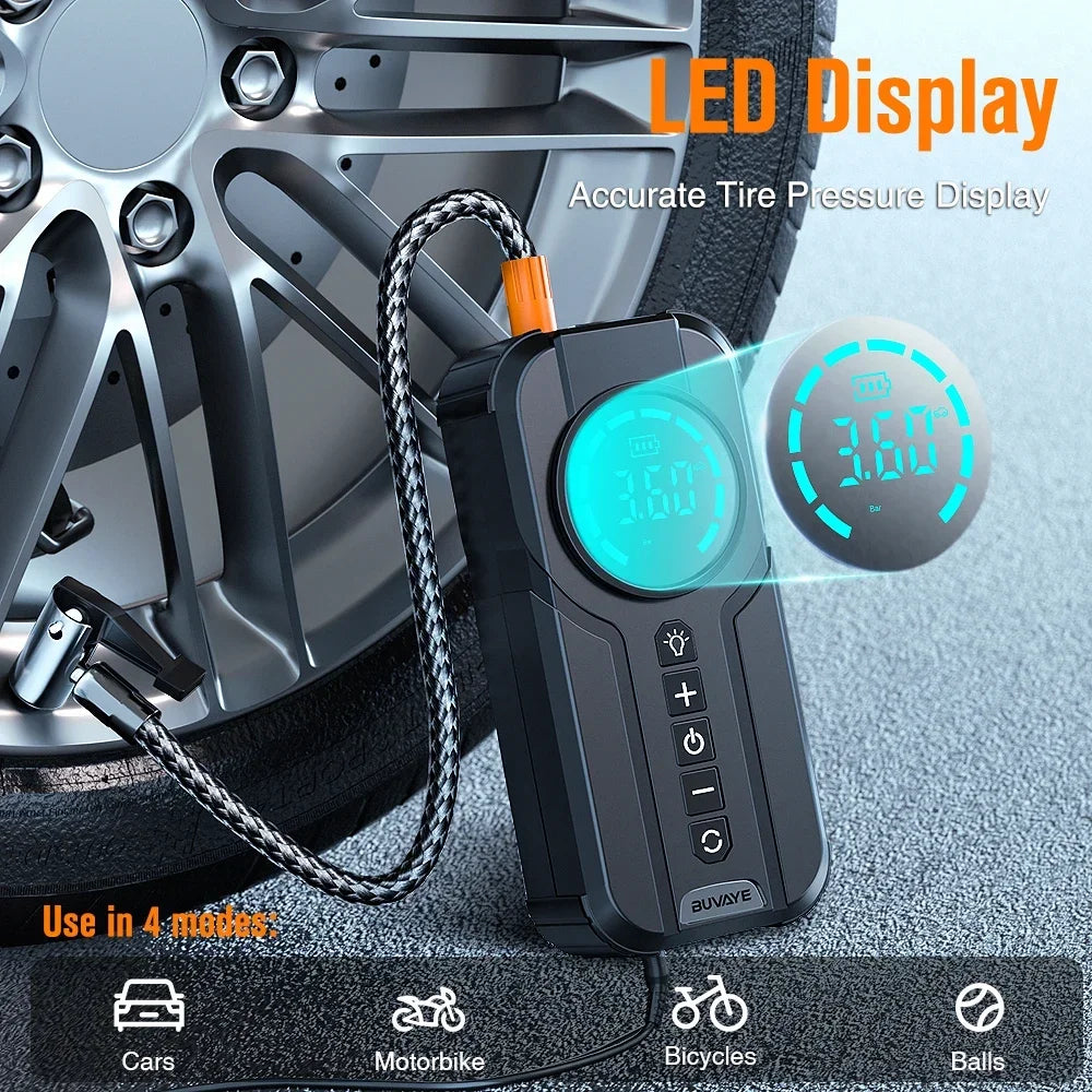 Wired Digital Air Compressor Car Tire Inflator Portable with 3M Power Cord Tire Pump Air Compressors & Inflators