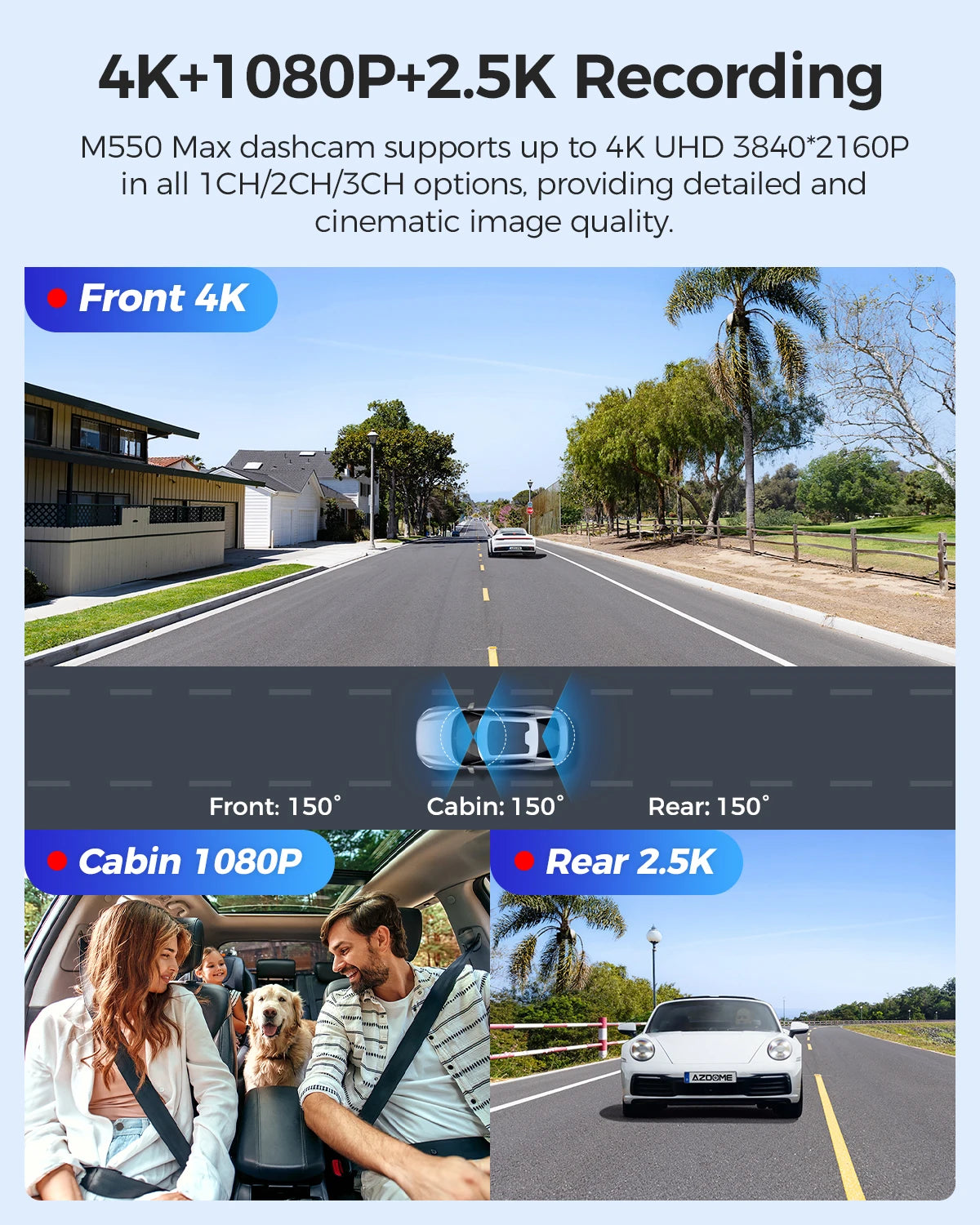4K Dash Cam M550 Max Built-In GPS Wifi Camera Car DVR 3.18”Screen Night Vision 24H Parking Monitor Support Rear Cam