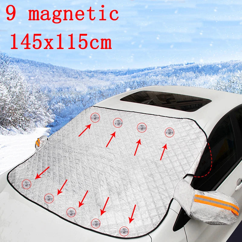 Car Front Windshield Sunshades with Magnetic Anti-Sun Anti-Ice Waterproof Sunshade Attraction Outdoor Auto Exterior Accessories