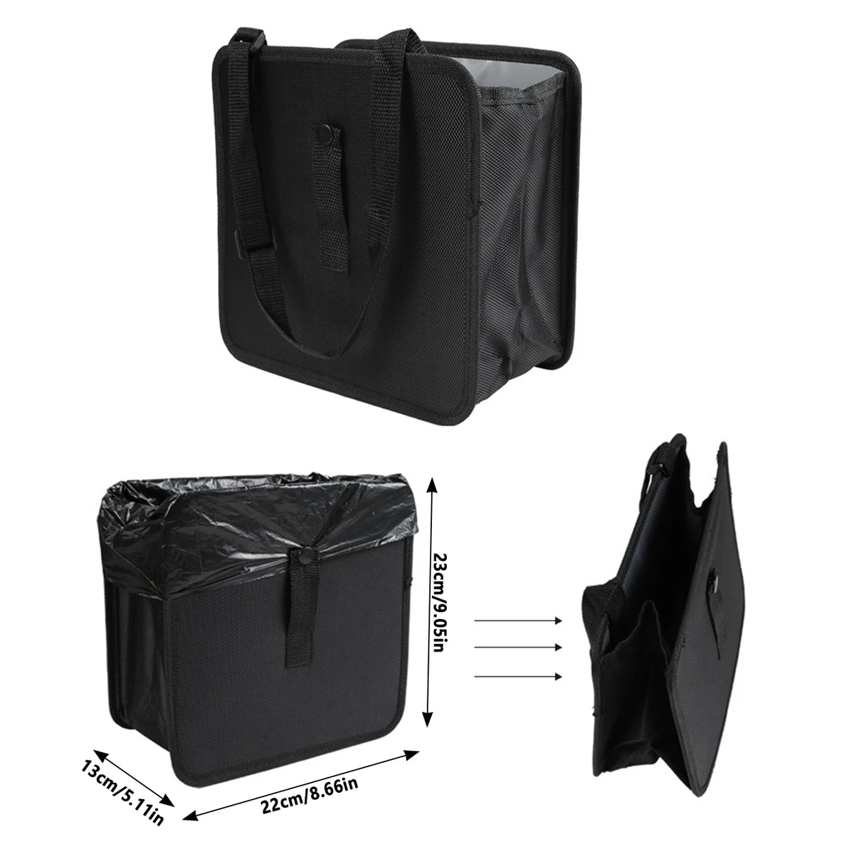 Car Trash Can Garbage Bag 8.5/6.58L Large Capacity Waterproof Foldable Car Garbage Organizer Portable Hanging Multi-Function