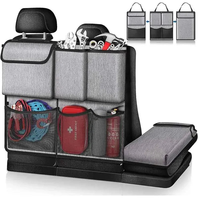 Universal Car Trunk Organizer Large Capacity Oxford Cloth Rear Seat Storage Cargo Rack Removable Seat Back Hanging Organizer