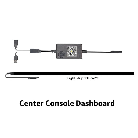 Center Console Dashboard Wireless Charging Light for Tesla Model 3 Y 64Colors RGB Neon LED Ambient Lamp USB Power APP Controller