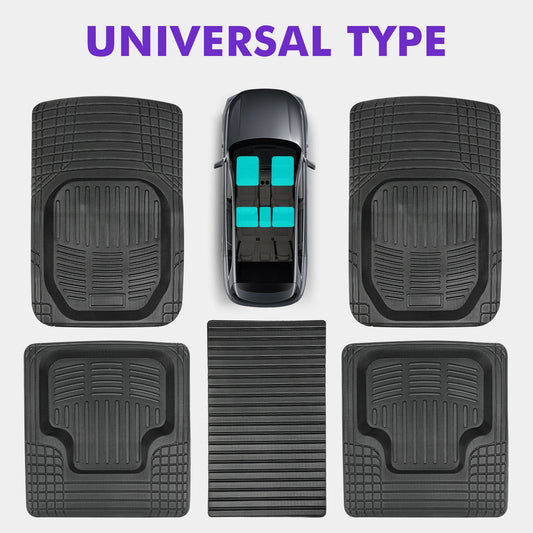 5Pcs Universal Auto Car Floor Mats All-Weather TPE Foot Mats Pad Waterproof Tray Mat Interior Accessories for Ford Explorer