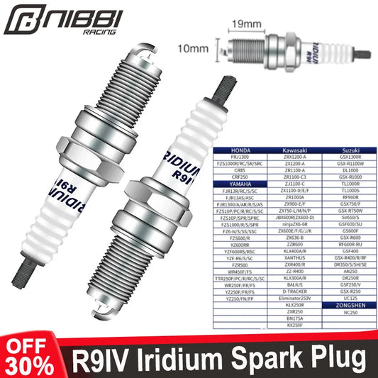 Motorcycle R9IV Iridium Spark Plug Zhongshen NC250 Engine Spark Plugs for Honda SUZUKI YAMAHA KAWASAKI Off-Road Motor Part
