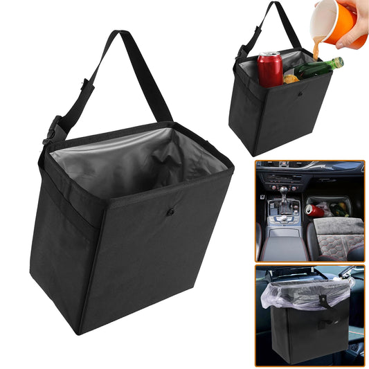 Car Trash Can Garbage Bag 8.5/6.58L Large Capacity Waterproof Foldable Car Garbage Organizer Portable Hanging Multi-Function