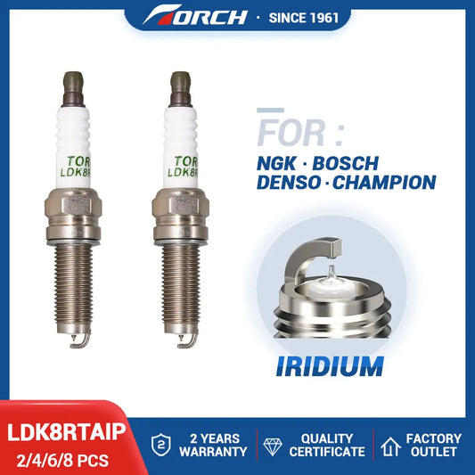 2-8PCS Automobile Iridium Platinum Candles Spark Plugs  LDK8RTAIP Ignition System Auto Replacement Parts