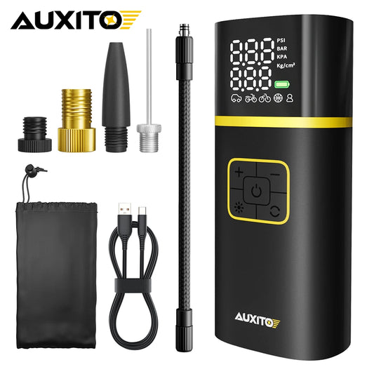 Tire Inflator Portable Air Compressor 150PSI Electric Air Pump for Car Tires Motorcycle Bike Ball Smart Air Pump 7.4V
