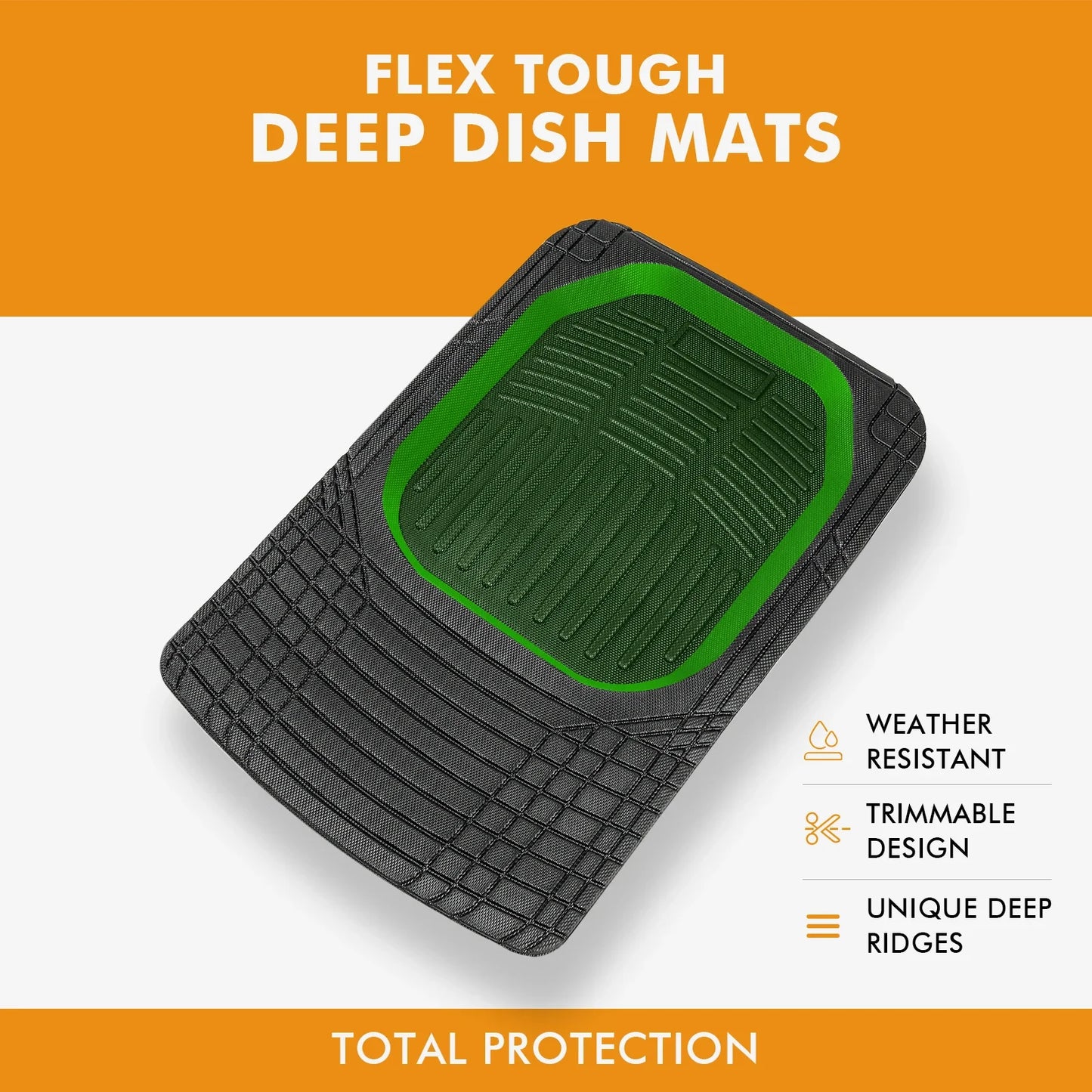 5Pcs Universal Auto Car Floor Mats All-Weather TPE Foot Mats Pad Waterproof Tray Mat Interior Accessories for Ford Explorer