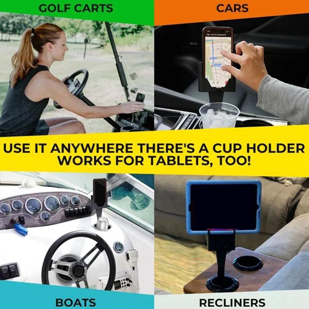 Universal Car Cup Holder 2 in 1 Anti-Falling Stand Base Water Bottle Container Phone Vehicle Interior Organizer