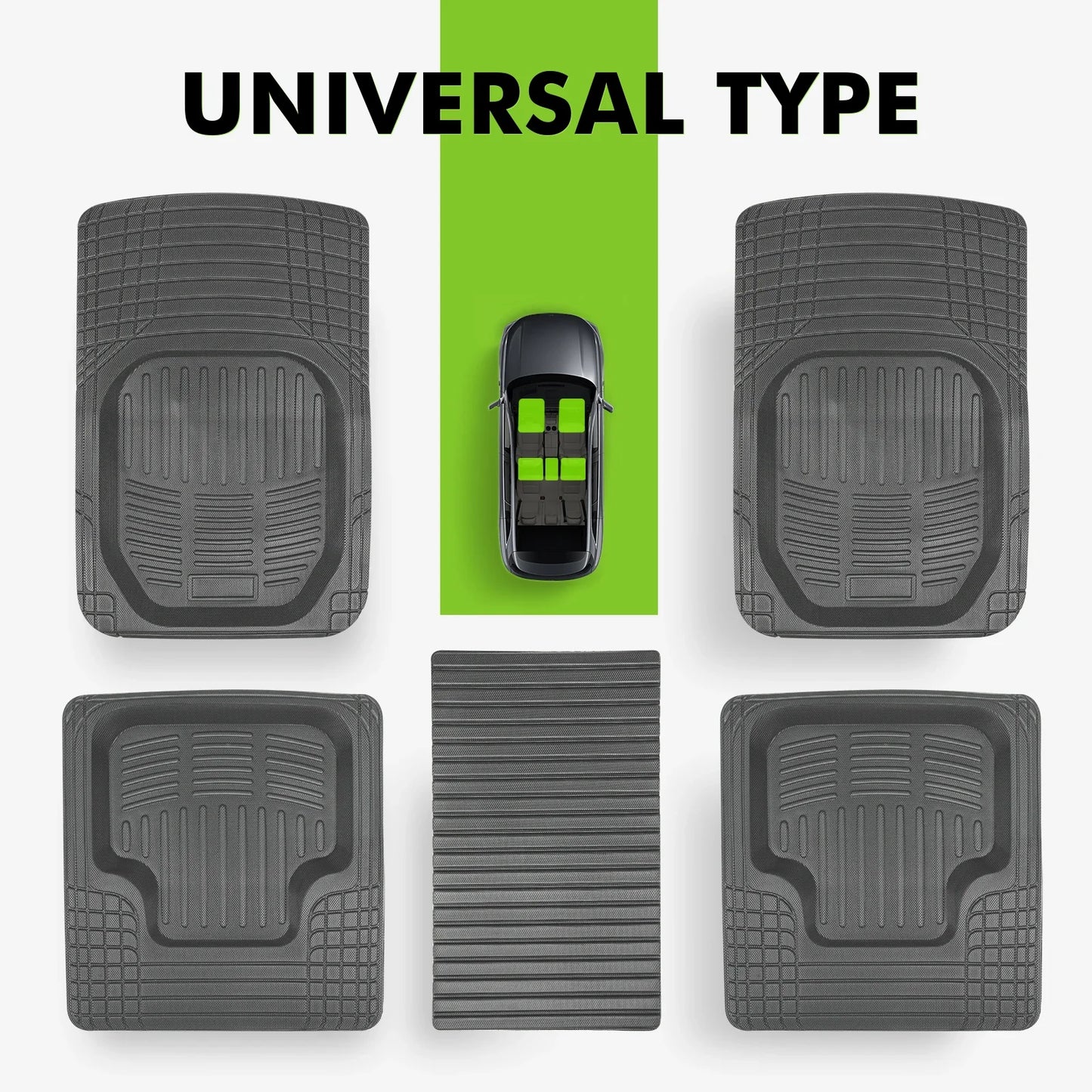 5Pcs Universal Auto Car Floor Mats All-Weather TPE Foot Mats Pad Waterproof Tray Mat Interior Accessories for Ford Explorer