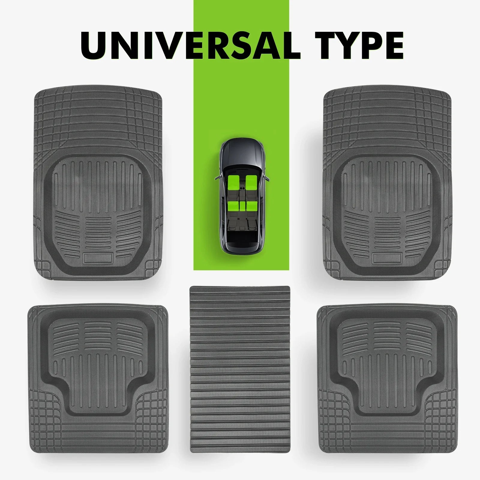 5Pcs Universal Auto Car Floor Mats All-Weather TPE Foot Mats Pad Waterproof Tray Mat Interior Accessories for Ford Explorer