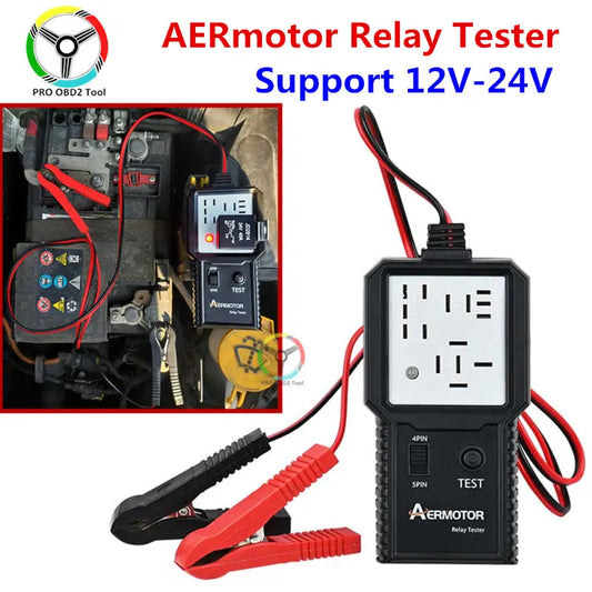 12V 24V Car Relay Tester Electronic Automotive Relay Detector Auto Battery Checker Alternator Analyzer Diagnostic Tool