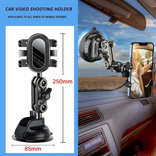 Car Phone Mount Video Recording Universal Magic Arm Suction Car Phone Holder Mount Windshield Window Glass Vlog Shooting