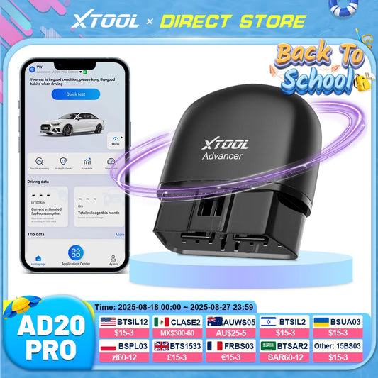 Advancer Ad20Pro Bluetooth OBD2 Scanner Car All System Automotive Diagnostic Tools Free Application Engine Check Oil Reset