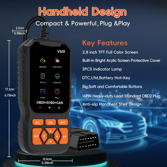 OBD2 Scanner Car Code Reader Support Voltage Test Plug and Play Fixd Car CAN Diagnostic Scan Tool Read and Clear Engine Error