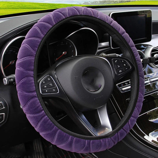 37-39Cm Universal Car Steering Wheel Covers Winter Soft Warm Plush Steering Wheel Cover Auto Interior Decoration Accessories